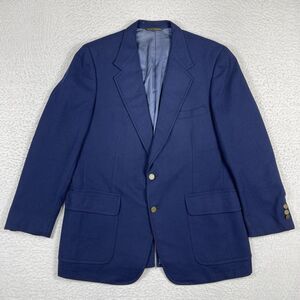 Thos Stuart Blazer Mens 44 Sport Coat‎ Blue Gold Buttons Cashmere Suit Jacket